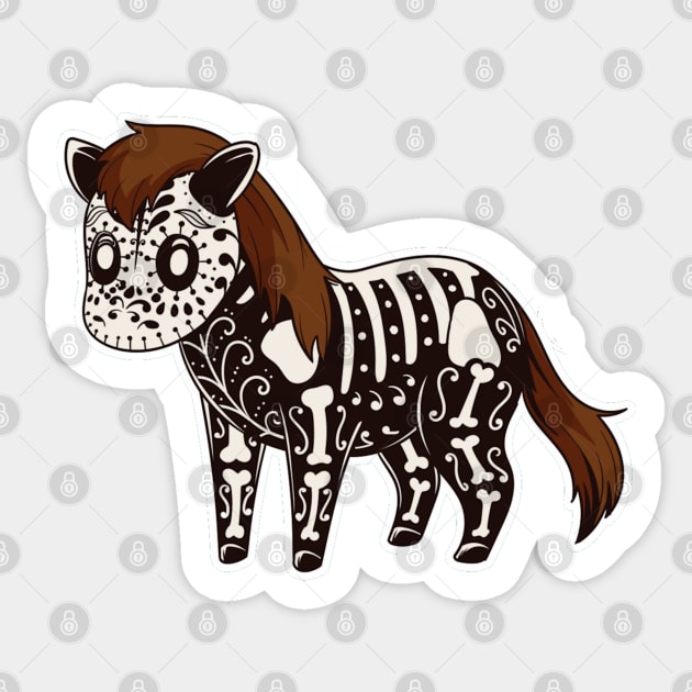 Day of the Dead Pony Skeleton Sticker by HolidayBug